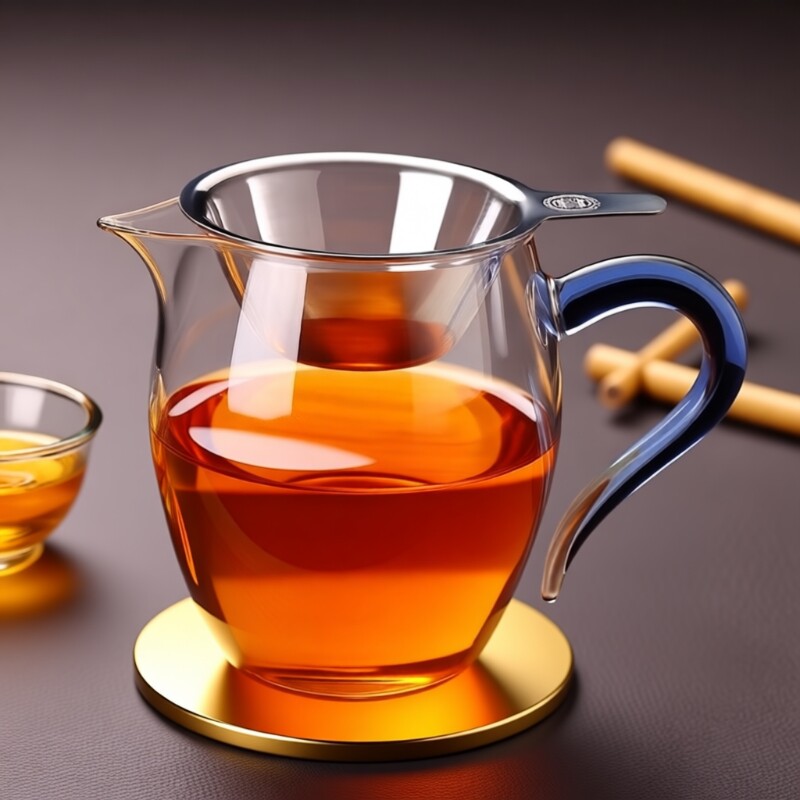 公道杯透明泡茶功夫茶具配件分茶器茶漏套装茶道加厚玻璃茶滤公杯