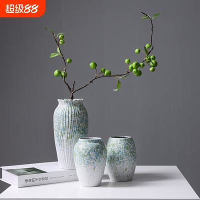 新中式陶瓷花瓶侘寂风高级感水培鲜花干花插花器客厅桌面装饰摆件