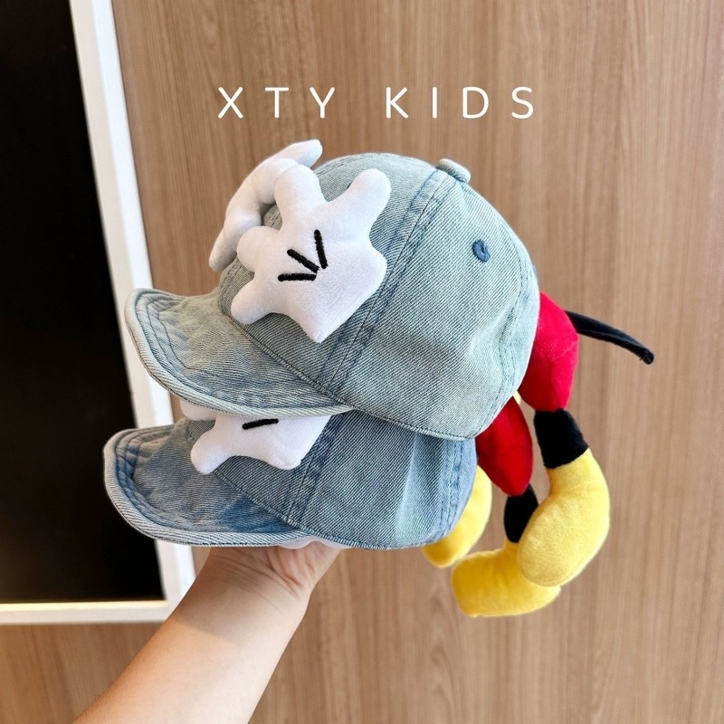 韩版宝宝帽子春秋新款牛仔鸭舌帽可爱卡通软檐男女婴儿遮阳棒球帽