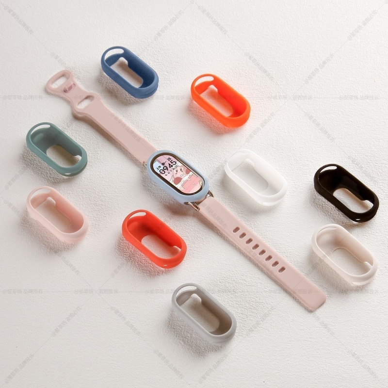 适用小米手环10硅胶保护套Mi Band9柔软表壳小米8硅胶套Mi 9 NFC纯色防尘保护套镂空8NFC防摔个性表壳9