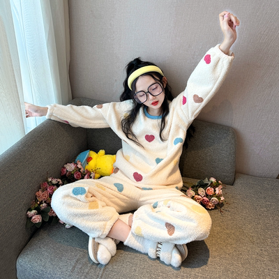 女童睡衣冬季珊瑚绒珊瑚绒秋冬季