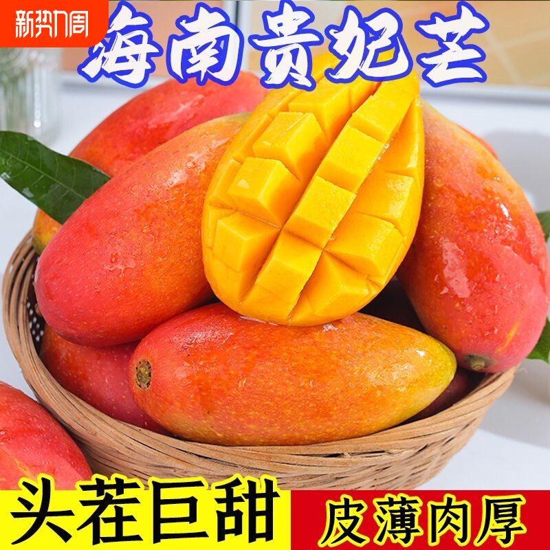 海南贵妃芒新鲜芒果应当季水果树上熟红金龙辣椒芒甜心芒大果整箱