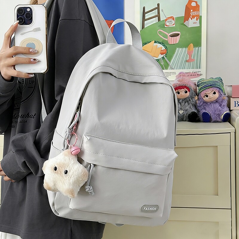 简约经典双肩包森系百搭女书包中学生初中生韩版背包女双肩大学生