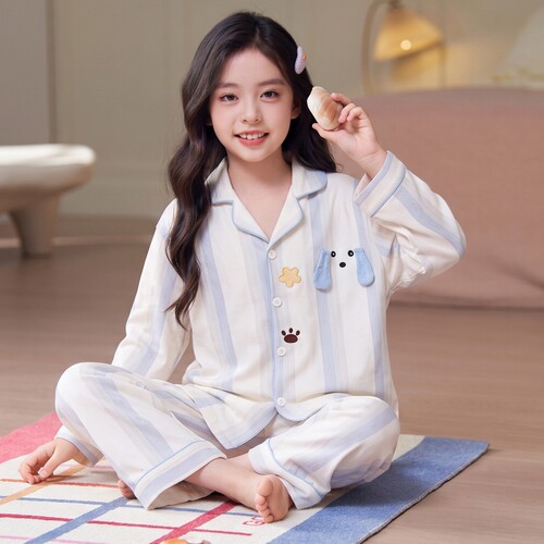 女童甜美春秋纯棉长袖睡衣家居服
