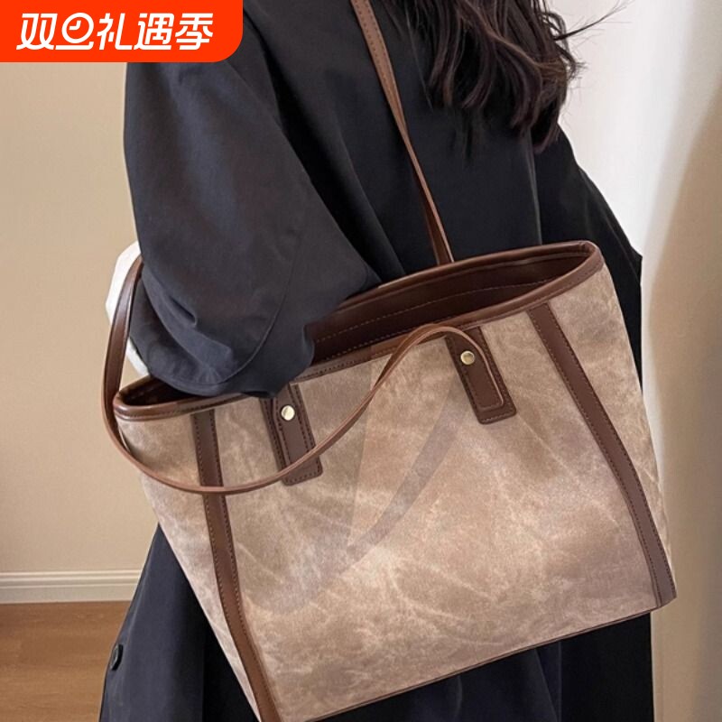 高级感百搭大容量包包女2024新款上班通勤学生单肩托特包大包手提