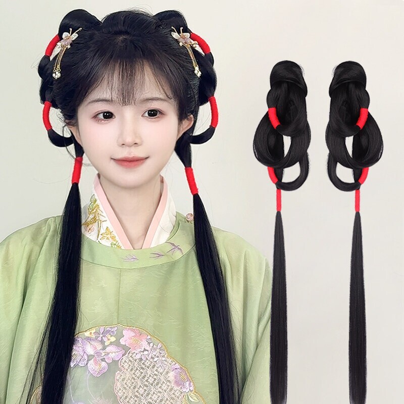 古装汉服假发一体式全发丝盘发造型女明制百搭古风发髻头饰垫发包