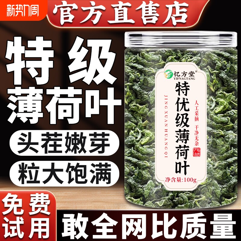 薄荷叶干新鲜食用凉茶清热降火解去排毒的茶包下火中药材饮品清凉