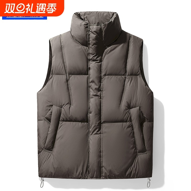 羽绒马甲男冬季新款加厚保暖外套户外休闲背心无袖立领运动上衣服