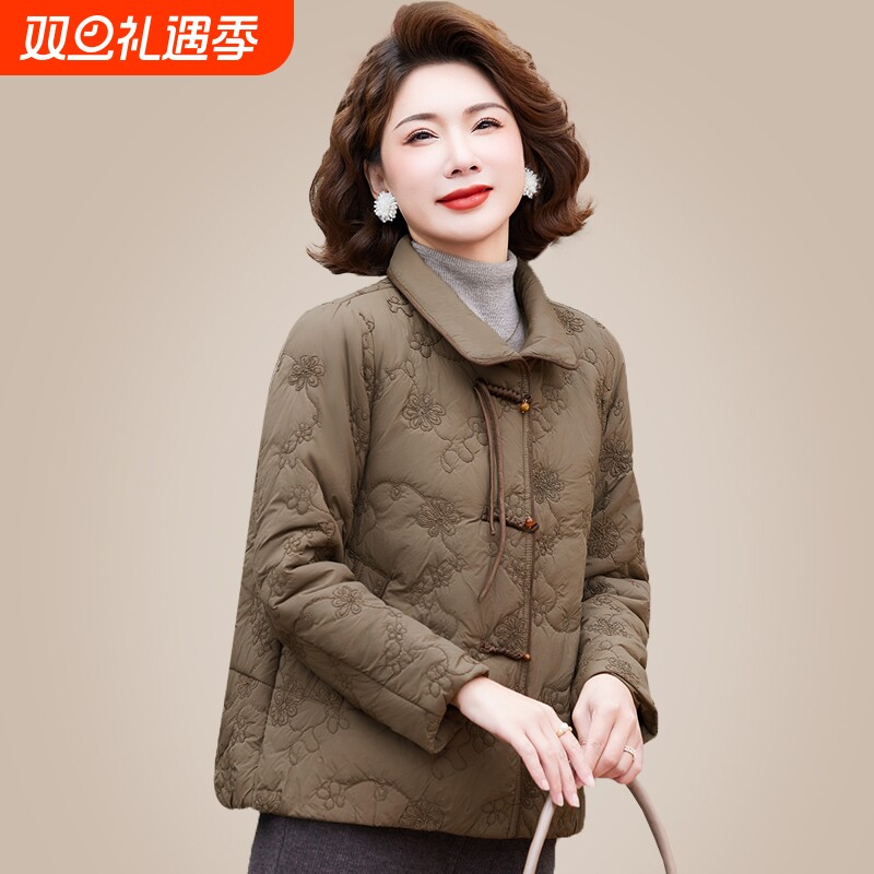 中年妈妈秋冬棉服外套洋气2025新款棉袄中老年人女装冬季保暖棉衣