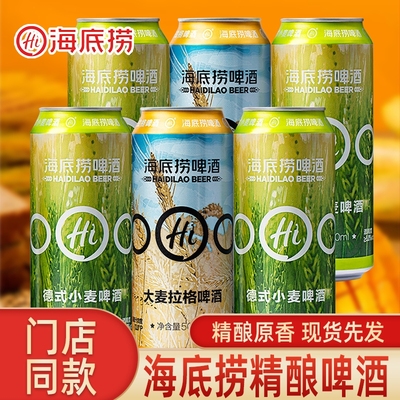 海底捞德式小麦啤酒500ml/罐精酿啤酒大麦拉格整箱原浆白啤饮料