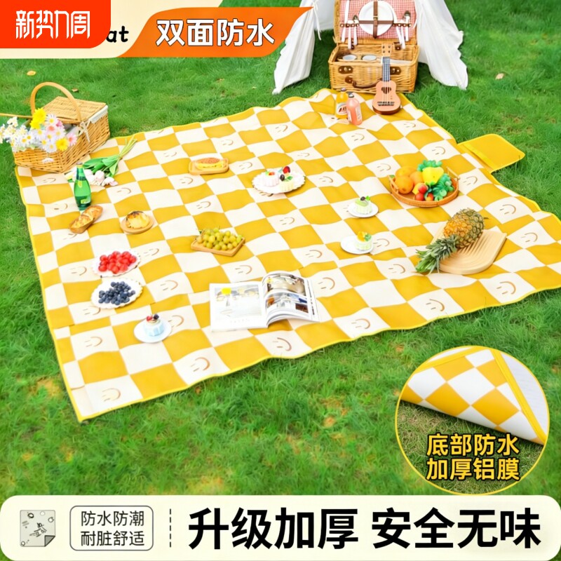 户外野餐垫防潮垫户外露营地垫加厚便携防水野外草坪海滩防水坐垫
