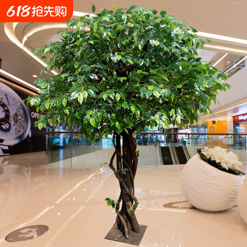 仿真榕树假树大型植物酒店商场大厅婚庆店铺橱窗装饰景观树落地