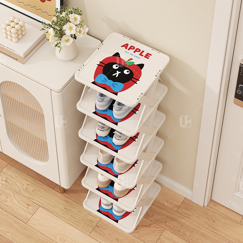 鞋架小窄门口多层简易鞋柜出租房用宿舍小型室内卡通收纳鞋架子