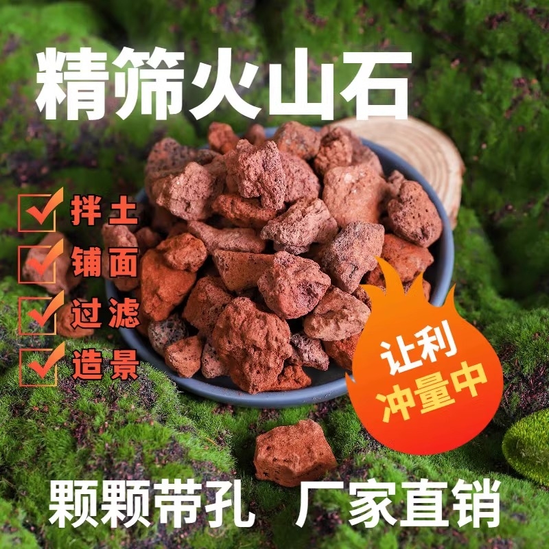 火山石花盆铺面花卉拌土兰花造景鱼缸底沙滤材铺面石