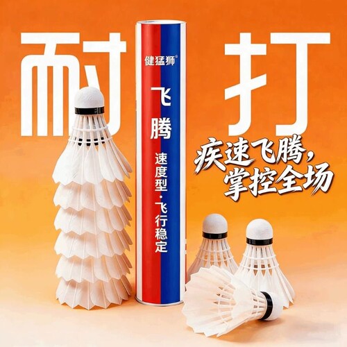 健猛狮羽毛球鹅毛12只装耐打王黑训练专业比赛耐打球正品优质练习
