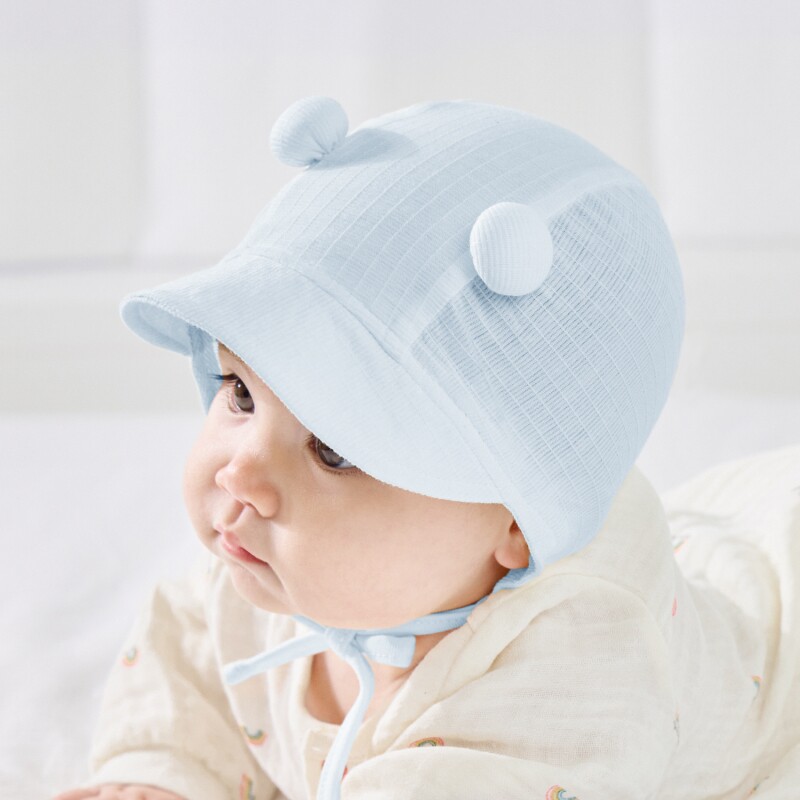 婴儿帽子春秋款初生宝宝小月龄胎帽新生儿薄款遮阳帽婴幼儿护囟门