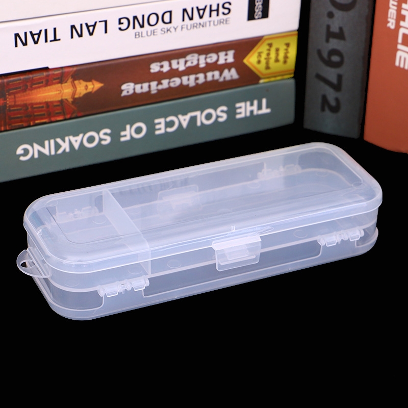 简约无印风学生笔盒磨砂透明铅笔盒收纳文具袋PP塑料文具盒多功能大容量双层