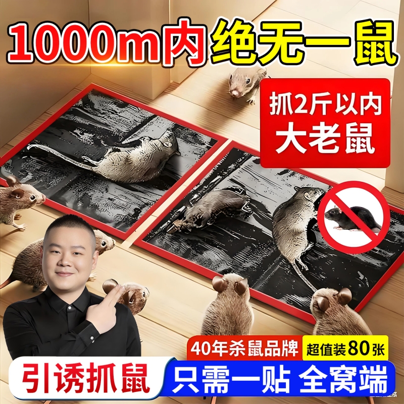 老鼠粘强力粘鼠板捉粘大老鼠贴沾胶抓超强灭鼠家用捕鼠神器老鼠