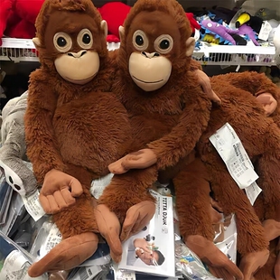 猴子玩偶公仔尤恩格斯库格粘扣长臂大猩猩毛绒玩具儿童送女友礼物
