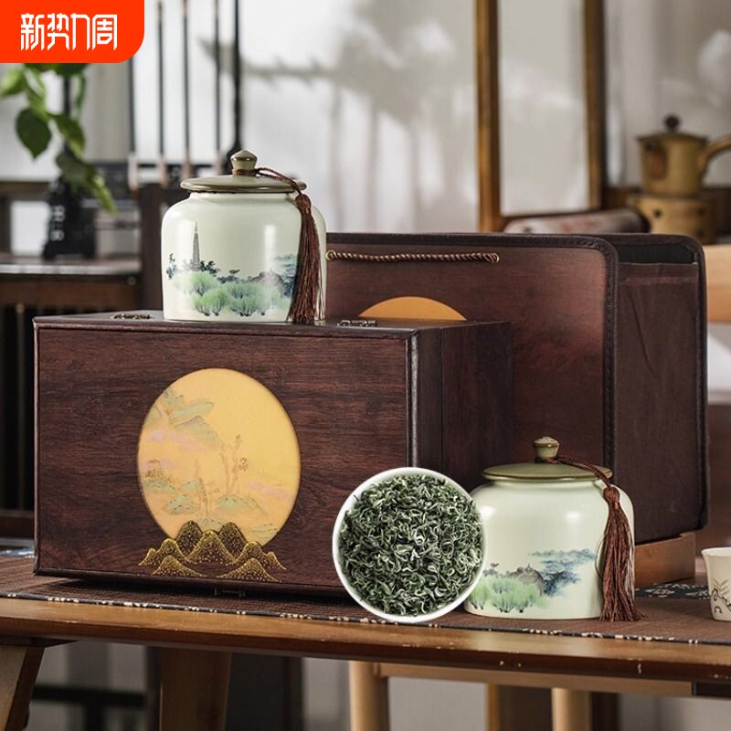 碧螺春2025新茶全芽头绿茶陶瓷罐装茶叶碧螺春礼盒高档中秋送长辈