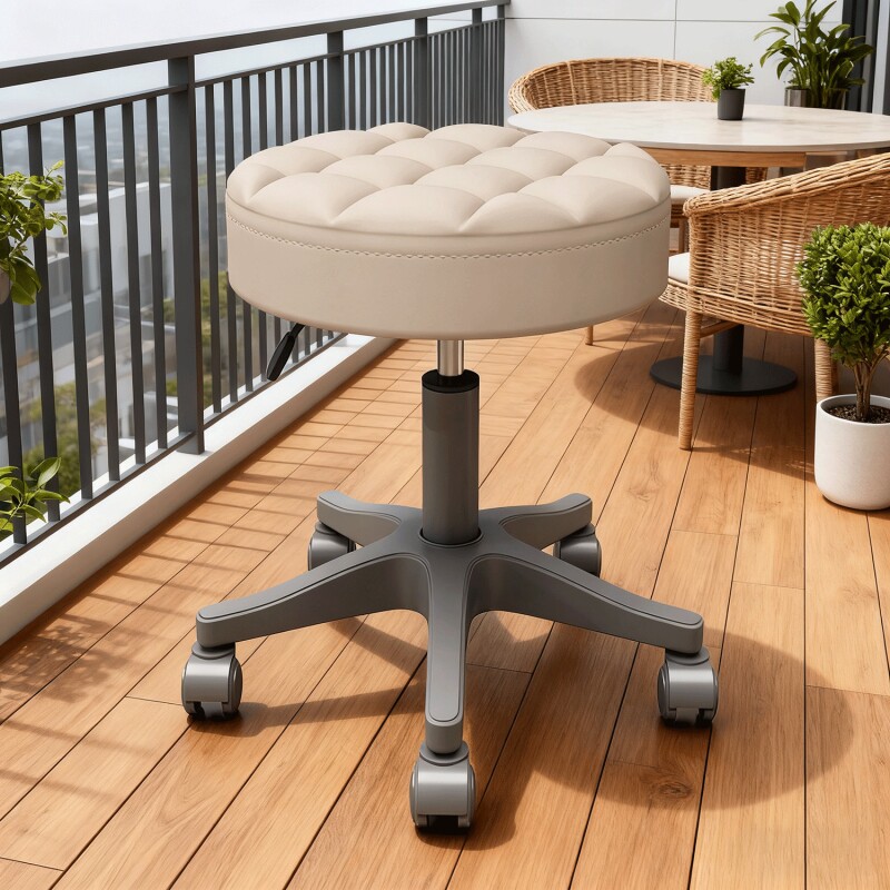 美容院凳子滑轮旋转升降圆凳化妆梳妆凳美发美甲理发椅吧凳大工椅