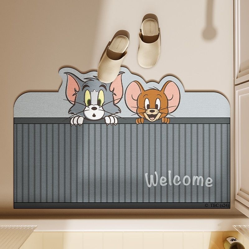 软硅藻泥浴室卫生间吸水防滑垫厨房门口地垫家用脚垫卡通速干卫浴