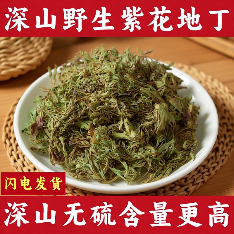 野生紫花地丁中药材正品犁头草新鲜干货地丁草泡茶泡水新货中草药