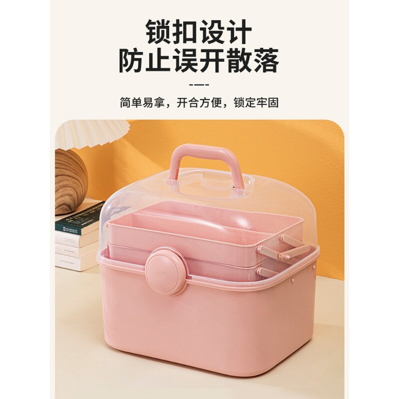 美术生三层工具箱家用毛笔书法收纳箱颜料图画多功能收纳盒手提