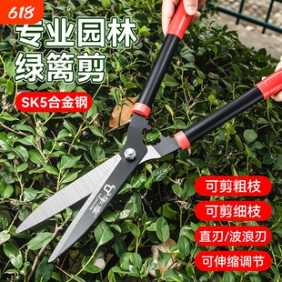 园林剪刀绿篱剪绿化草坪修剪修枝剪花草树枝强力剪伸缩植物高硬度