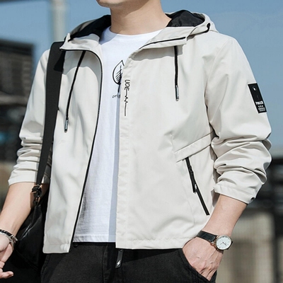连帽夹克外套男款春秋冬季新款运动休闲百搭冲锋衣风衣男士上衣服