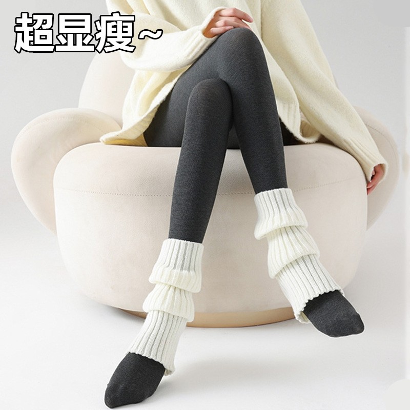 春秋打底裤深灰色压力瘦腿加厚黑色加绒连裤袜竖条纹美腿厚绒浅灰