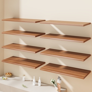 墙上置物架一字隔板木板客厅床头悬空书架墙面壁挂式层板收纳架子