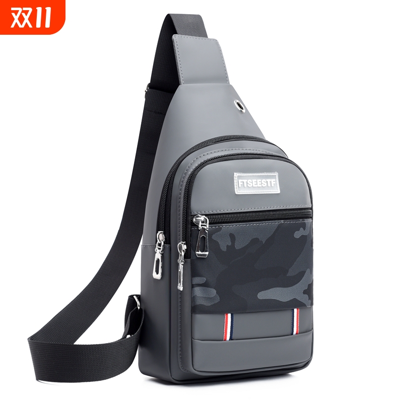 新款小背包男士胸包斜挎包运动男包百搭小挎包户外尼龙耐磨随身