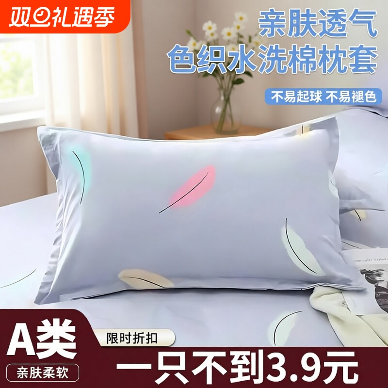 2025新款枕套一对装枕头套成人男女枕芯套加厚枕罩忱套学生宿舍