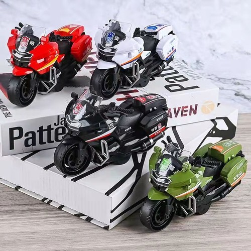 惯性耐摔儿童男女孩玩具车警察车消防特警可开门摩托车汽车模型