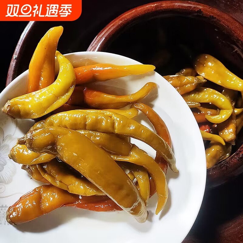 湖南农家老坛酸辣椒酸豆角贵州四川青辣子脆腌辣椒商用下饭泡菜