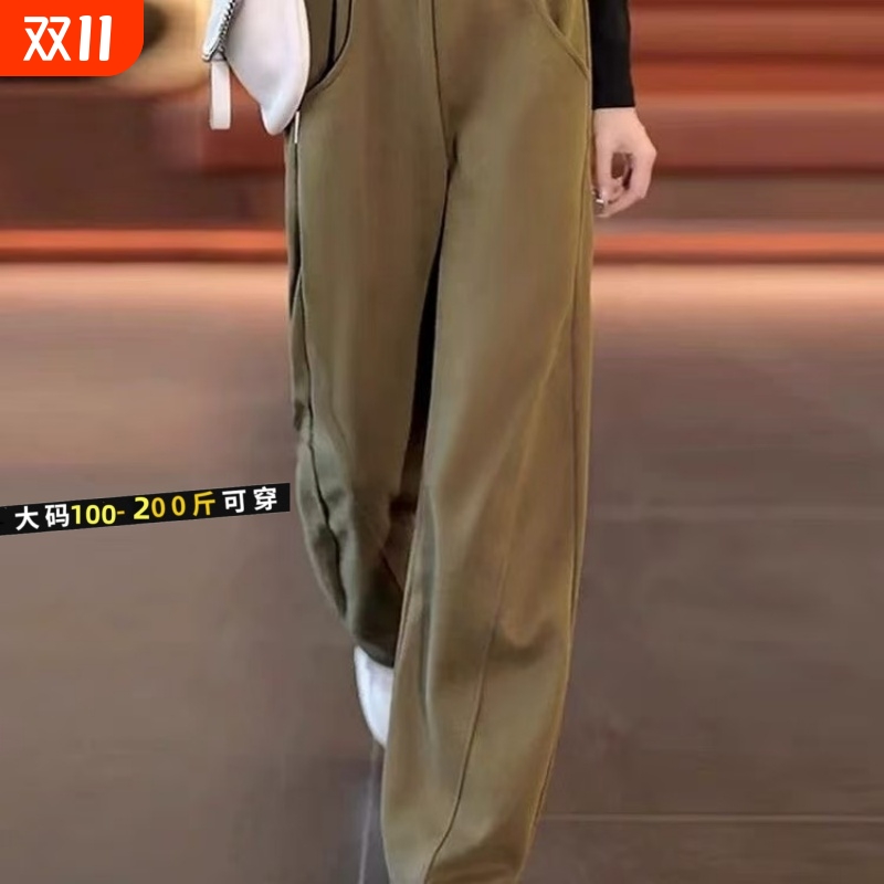 窄版香蕉裤女春秋裤子2025新款运动阔腿裤休闲爆款直筒卫裤大码