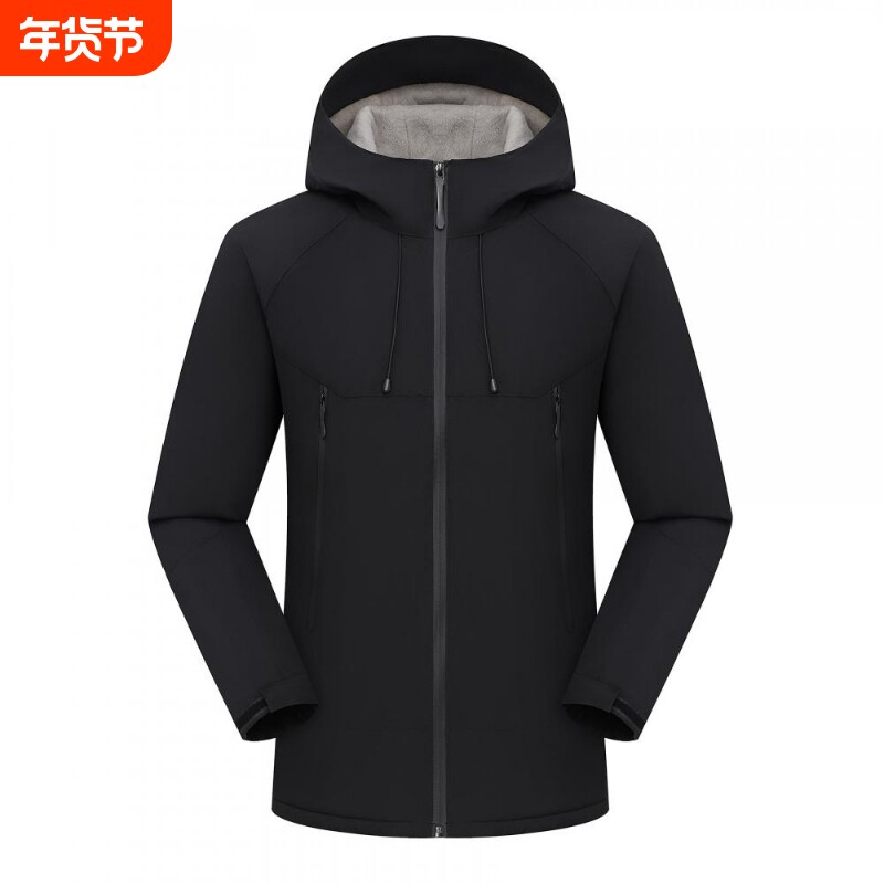 高端冲锋衣冬季工作服加绒加厚防水户外工装超柔一体连帽工装制服