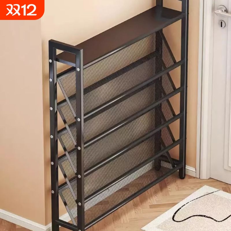 超薄鞋架小窄家用门口多层入户门小型小鞋架子门后置物架简易鞋柜