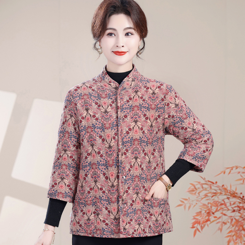 中年妈妈秋冬加厚棉衣保暖棉马甲中老年女款冬装加绒棉袄棉服薄款
