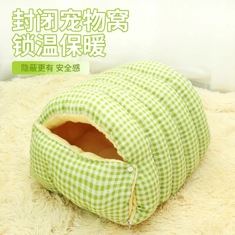 网红宠物窝小型狗窝拆洗房窝封闭式猫床猫窝加绒睡袋猫狗犬小狗窝