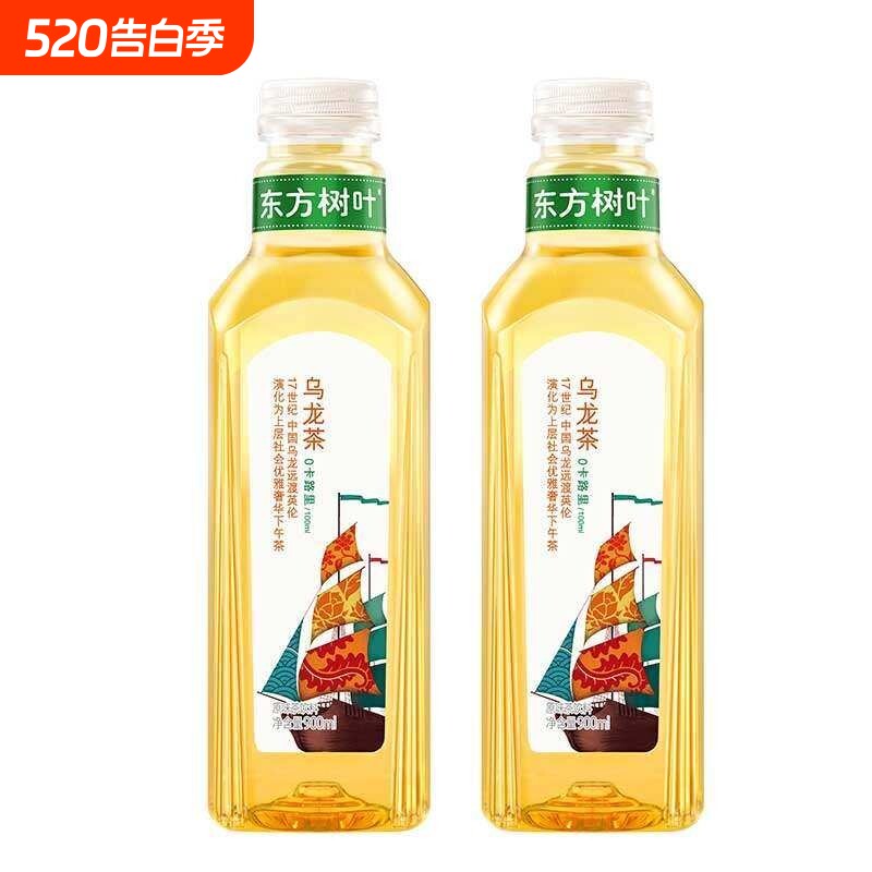农夫山泉东方树叶乌龙茶900ml*6瓶大瓶装0糖0卡0脂茶饮料花