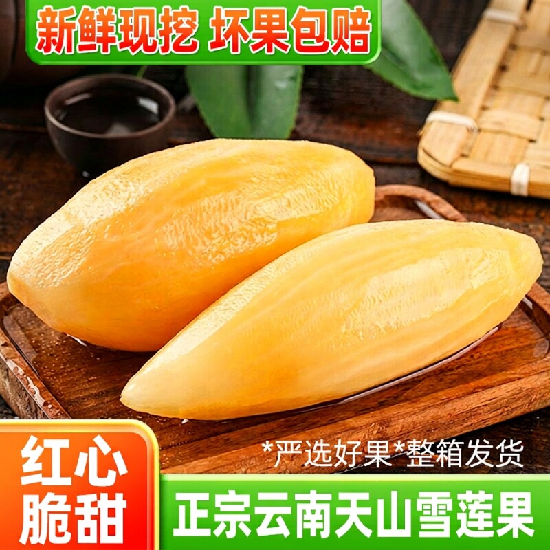 云南天山黄雪莲果新鲜水果5斤/9斤当季红心果凡雪连果