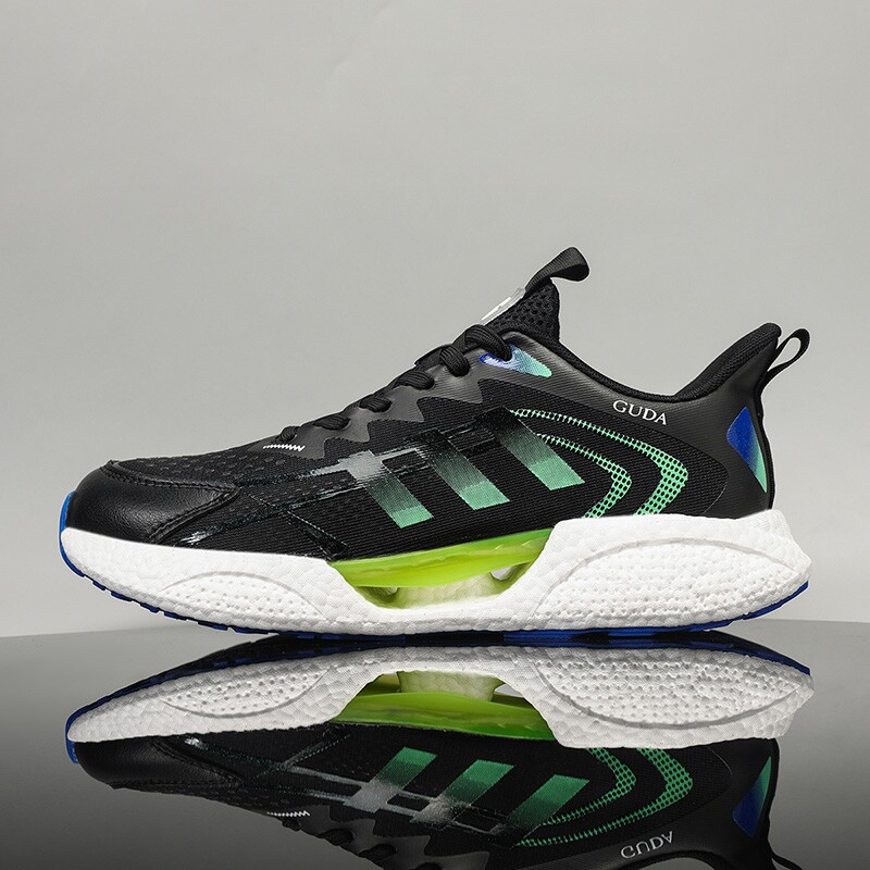 夏季情侣跑步鞋爆米花软底减震女鞋冰丝透气网踩屎感运动鞋男轻便