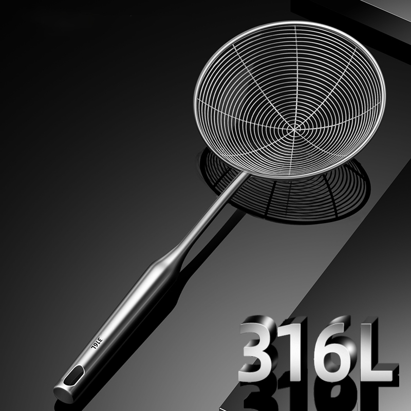 316不锈钢家用线漏勺大号笊篱厨房饺子捞面勺火锅漏勺油炸滤网勺