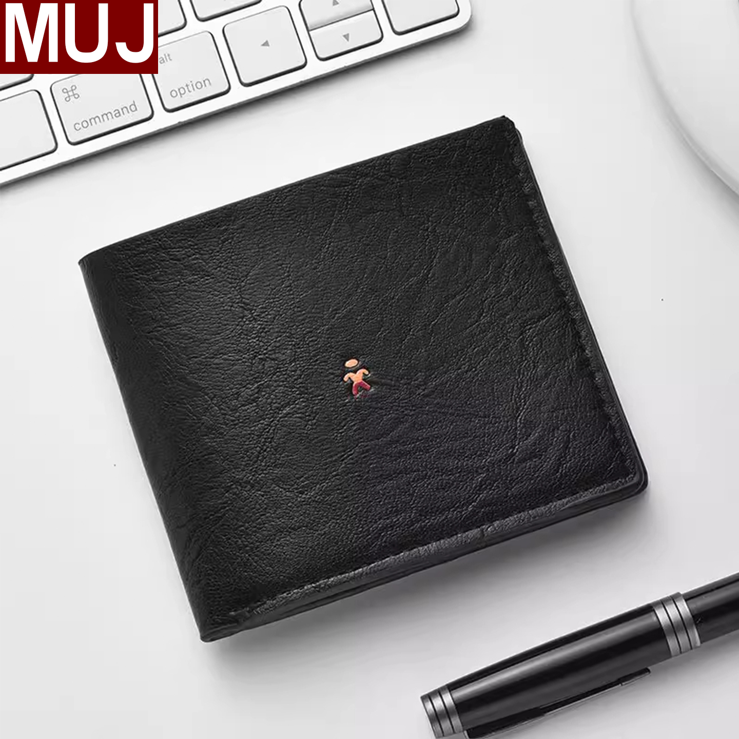 日本无印MUJ轻奢男钱包短款大容量新款轻薄多卡位卡包一体零钱包