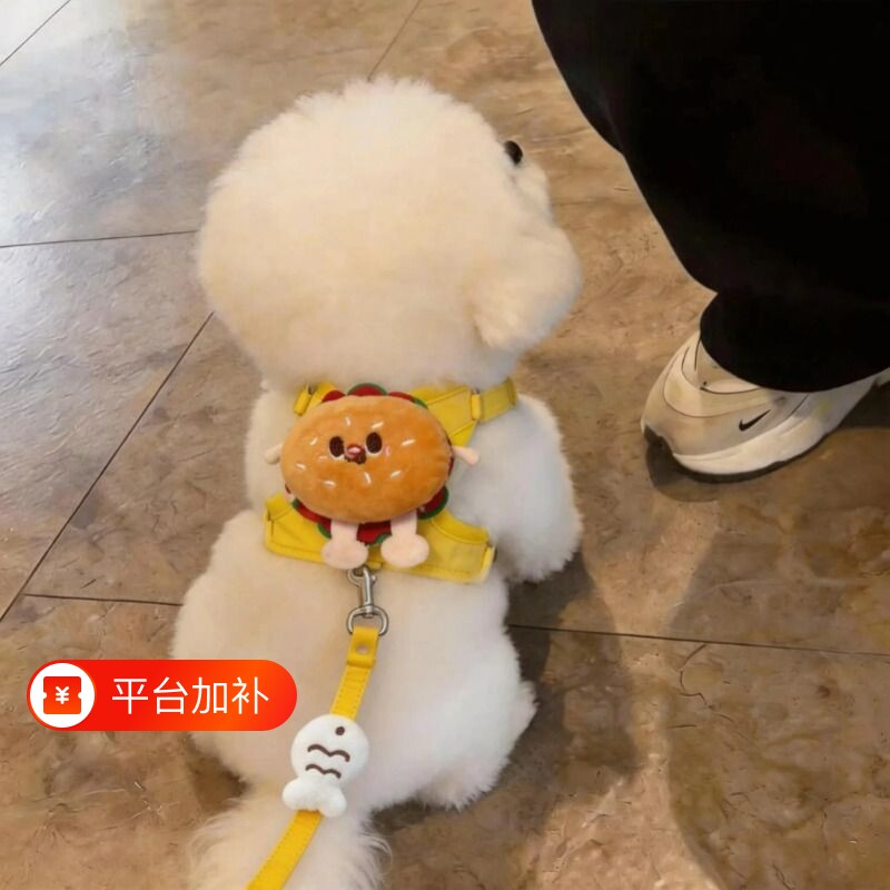 狗狗牵引绳防脱背心式胸背带幼猫中小型犬泰迪比熊博美外出遛狗绳