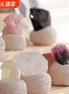 手工制作香港小豆丁水晶摆件水晶原石矿物晶体上班搭子纯手工礼物