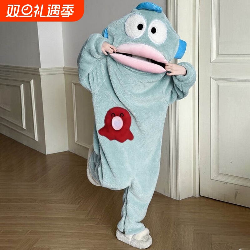 小丑鱼图案儿童秋冬季连体睡衣