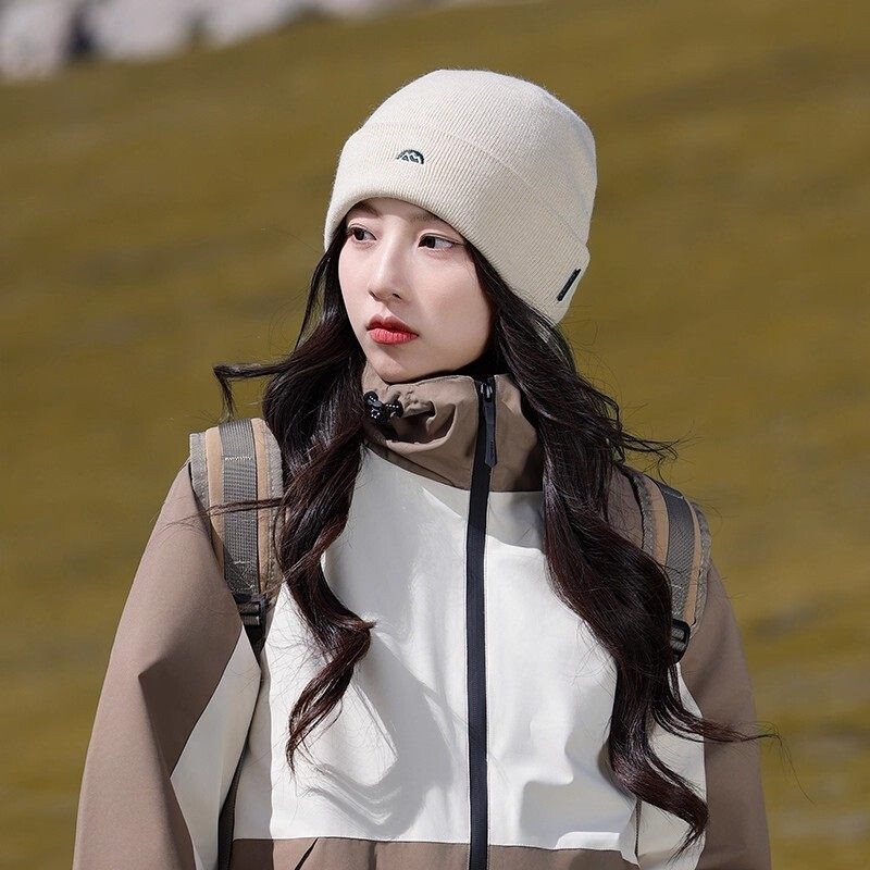 登山冷帽女士户外徒步2026新款毛线针织帽大头围旅游帽子保暖防寒